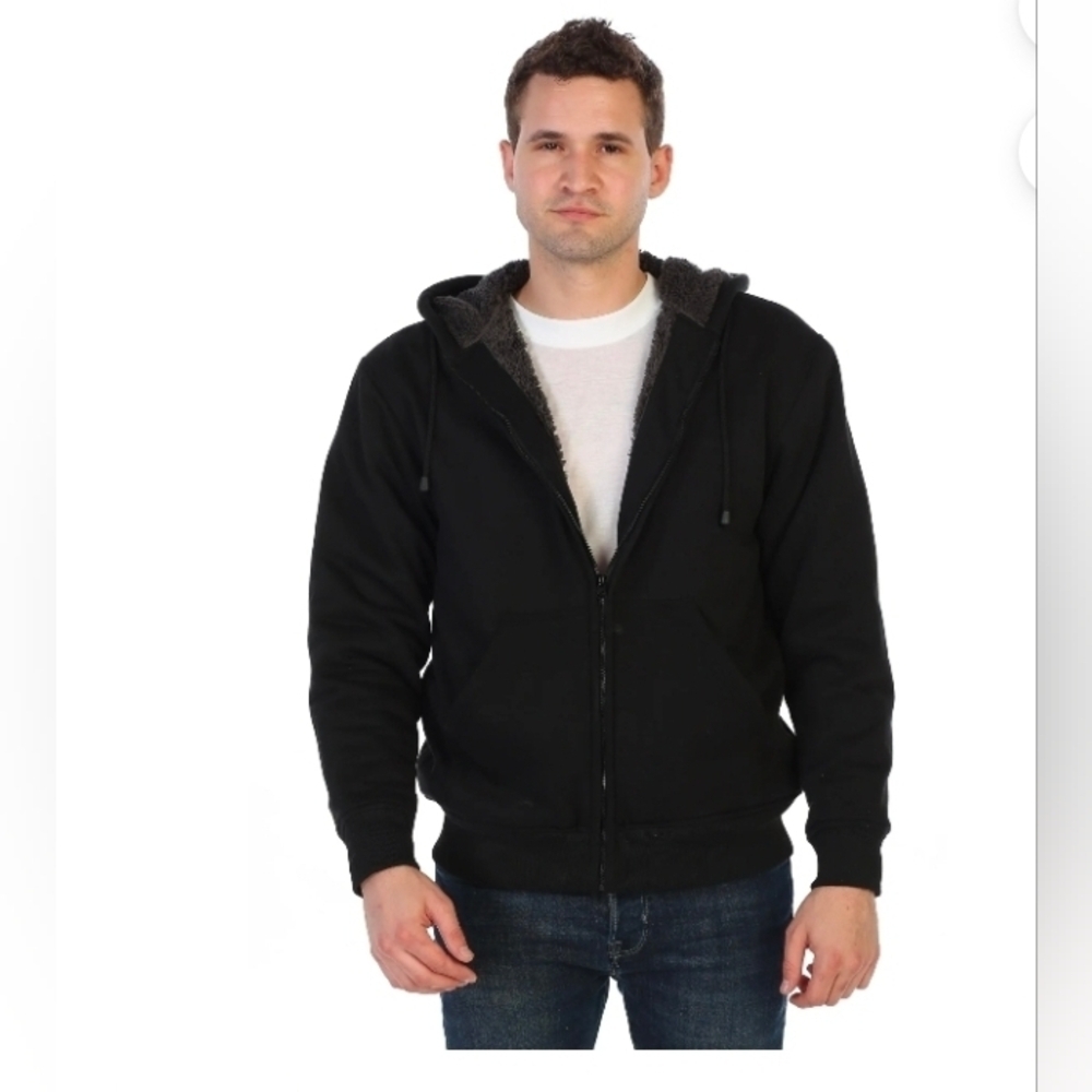 Gioberti Men's Soft Heavyweight Sherpa Lined Fleece Hoodie Jacket